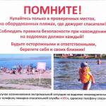 Памятка о запрете купания в необорудованных местах